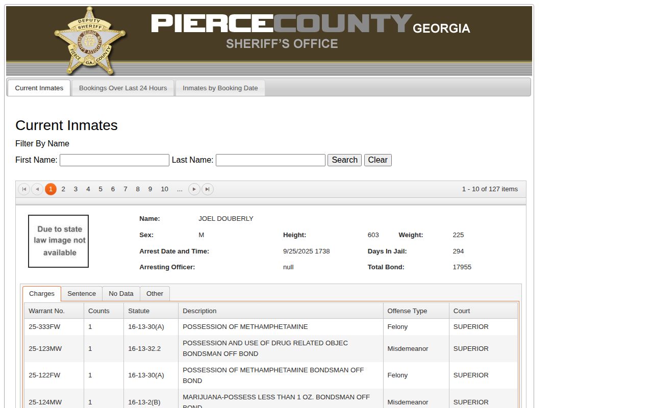 Pierce County released inmate roster search tabs