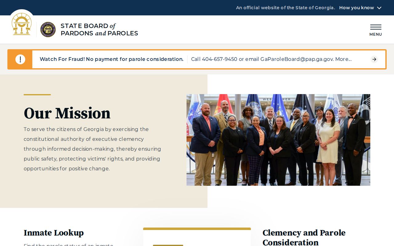 Georgia Parole Board status tools for Pierce County state releases