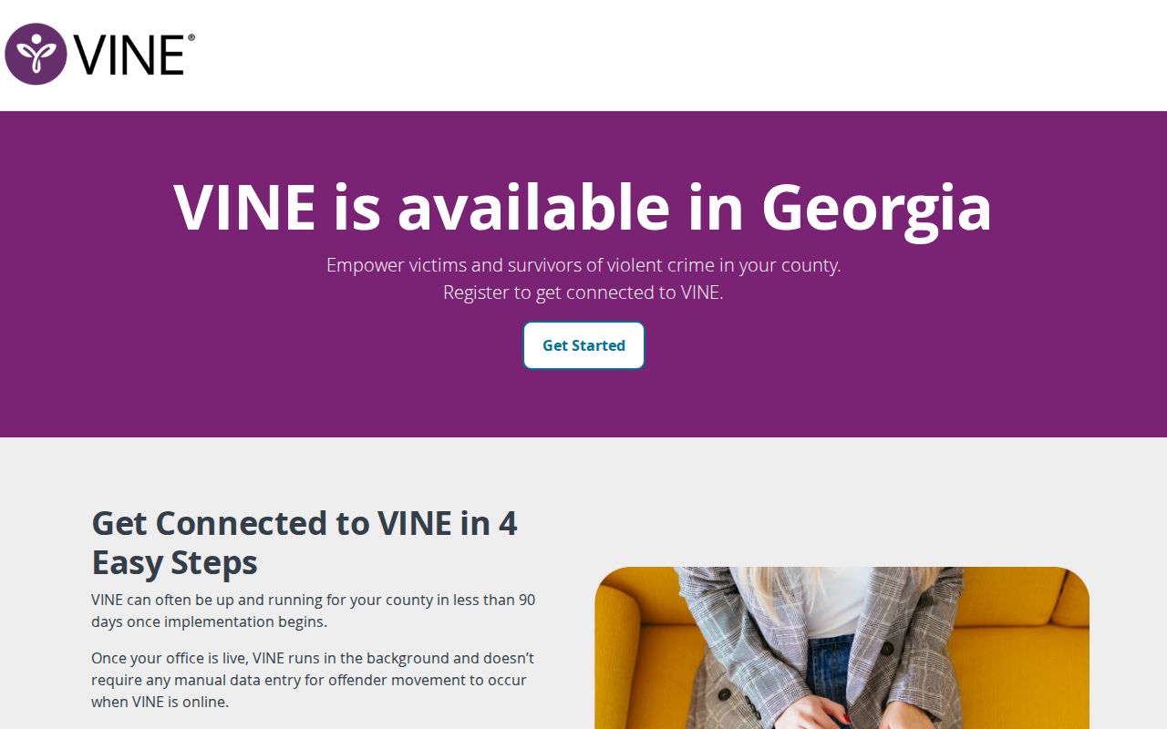 Georgia VINELink release notification information for Pierce County